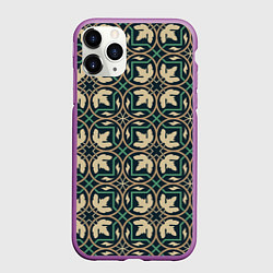 Чехол iPhone 11 Pro матовый Геометрический узор арабеска, цвет: 3D-фиолетовый