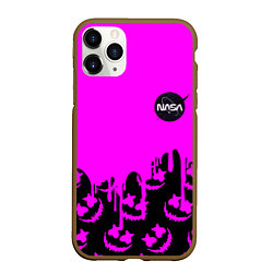 Чехол iPhone 11 Pro матовый Marshmello neon nasa, цвет: 3D-коричневый