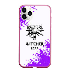 Чехол iPhone 11 Pro матовый The Witcher 2077 неоновые краски, цвет: 3D-малиновый