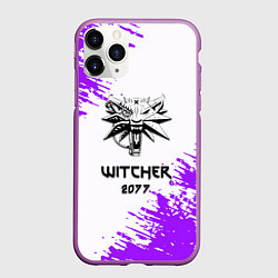 Чехол iPhone 11 Pro матовый The Witcher 2077 неоновые краски, цвет: 3D-фиолетовый