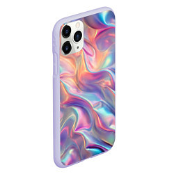 Чехол iPhone 11 Pro матовый Перламутровый голографический градиент, цвет: 3D-светло-сиреневый — фото 2