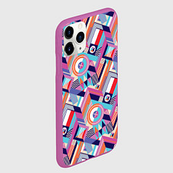 Чехол iPhone 11 Pro матовый Зигзаги в геометрии, цвет: 3D-фиолетовый — фото 2