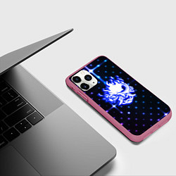 Чехол iPhone 11 Pro матовый Киберпанк неоновый паттерн, цвет: 3D-малиновый — фото 2