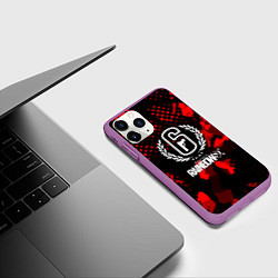 Чехол iPhone 11 Pro матовый Радуга 6 текстура, цвет: 3D-фиолетовый — фото 2