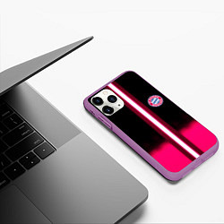 Чехол iPhone 11 Pro матовый Бавария Мюнхен текстура, цвет: 3D-фиолетовый — фото 2