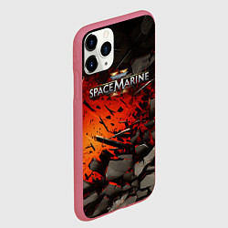 Чехол iPhone 11 Pro матовый Warhammer 40000 space marine 2 взрыв камней, цвет: 3D-малиновый — фото 2