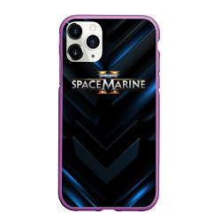 Чехол iPhone 11 Pro матовый Warhammer 40000 space marine 2 лого, цвет: 3D-фиолетовый