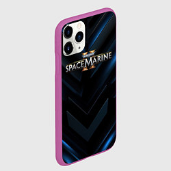 Чехол iPhone 11 Pro матовый Warhammer 40000 space marine 2 лого, цвет: 3D-фиолетовый — фото 2