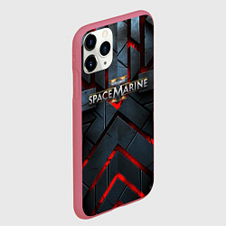 Чехол iPhone 11 Pro матовый Warhammer 40000 space marine 2 лого, цвет: 3D-малиновый — фото 2