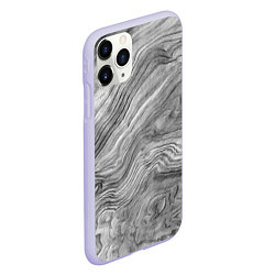 Чехол iPhone 11 Pro матовый Текстура дерева - абстракция, цвет: 3D-светло-сиреневый — фото 2