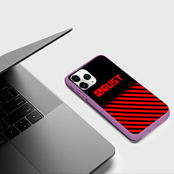 Чехол iPhone 11 Pro матовый RUST geometry, цвет: 3D-фиолетовый — фото 2