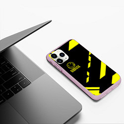 Чехол iPhone 11 Pro матовый Nirvana geometry yellow, цвет: 3D-розовый — фото 2