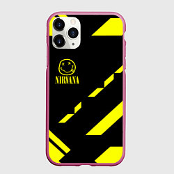 Чехол iPhone 11 Pro матовый Nirvana geometry yellow, цвет: 3D-малиновый