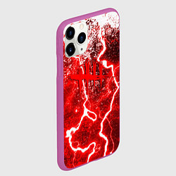 Чехол iPhone 11 Pro матовый Dead by daylight молнии в красках, цвет: 3D-фиолетовый — фото 2