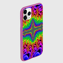 Чехол iPhone 11 Pro матовый Фрактальный узор психоделика, цвет: 3D-фиолетовый — фото 2
