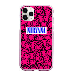 Чехол iPhone 11 Pro матовый Nirvana pink logo, цвет: 3D-розовый