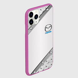 Чехол iPhone 11 Pro матовый Mazda текстура метал, цвет: 3D-фиолетовый — фото 2