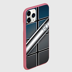 Чехол iPhone 11 Pro матовый Mercedes benz sport geometry, цвет: 3D-малиновый — фото 2
