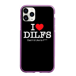 Чехол iPhone 11 Pro матовый Я люблю DILFs, цвет: 3D-фиолетовый