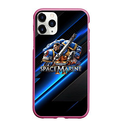 Чехол iPhone 11 Pro матовый Captain Titus Warhammer 40000 space marine 2, цвет: 3D-малиновый