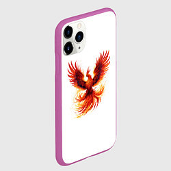 Чехол iPhone 11 Pro матовый Восставший из пепла Феникс, цвет: 3D-фиолетовый — фото 2