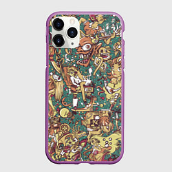 Чехол iPhone 11 Pro матовый Монстры и девушки, цвет: 3D-фиолетовый