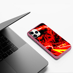 Чехол iPhone 11 Pro матовый Skyrim red storm logo, цвет: 3D-малиновый — фото 2