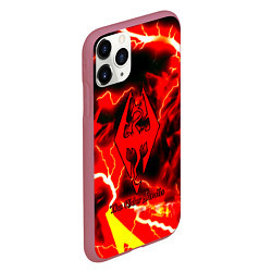 Чехол iPhone 11 Pro матовый Skyrim red storm logo, цвет: 3D-малиновый — фото 2