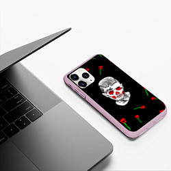 Чехол iPhone 11 Pro матовый Lil peep rap band rose, цвет: 3D-розовый — фото 2