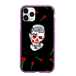 Чехол iPhone 11 Pro матовый Lil peep rap band rose, цвет: 3D-фиолетовый