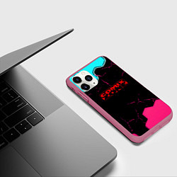 Чехол iPhone 11 Pro матовый Comix zone hexagon, цвет: 3D-малиновый — фото 2