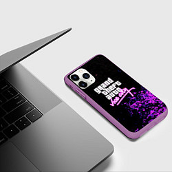 Чехол iPhone 11 Pro матовый Неоновые краски вайссити, цвет: 3D-фиолетовый — фото 2