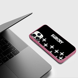 Чехол iPhone 11 Pro матовый Farcry текстура знаки, цвет: 3D-малиновый — фото 2