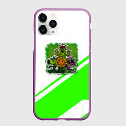 Чехол iPhone 11 Pro матовый Plants vs Zombies geometry, цвет: 3D-фиолетовый