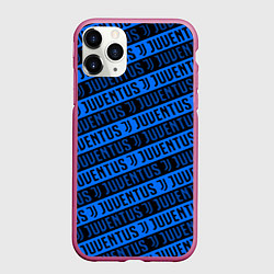 Чехол iPhone 11 Pro матовый Ювентус паттерн фк, цвет: 3D-малиновый