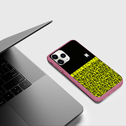 Чехол iPhone 11 Pro матовый BTS pattern kpop, цвет: 3D-малиновый — фото 2