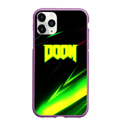 Чехол iPhone 11 Pro матовый Doom кислотные линии, цвет: 3D-фиолетовый