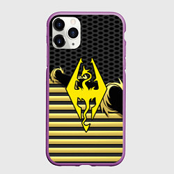 Чехол iPhone 11 Pro матовый Skyrim gold edinion, цвет: 3D-фиолетовый