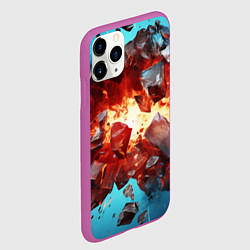 Чехол iPhone 11 Pro матовый Обломки абстрактных камней от взрыва, цвет: 3D-фиолетовый — фото 2