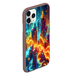 Чехол iPhone 11 Pro матовый Neon metropolis - vaporwave, цвет: 3D-коричневый — фото 2