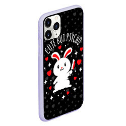 Чехол iPhone 11 Pro матовый Cute but psycho bunny, цвет: 3D-светло-сиреневый — фото 2