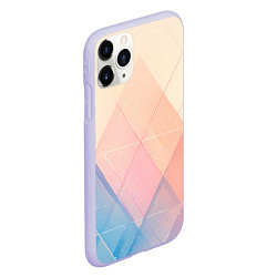 Чехол iPhone 11 Pro матовый Abstract art - triangle, цвет: 3D-светло-сиреневый — фото 2