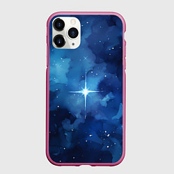 Чехол iPhone 11 Pro матовый Звезда в ночном небе, цвет: 3D-малиновый
