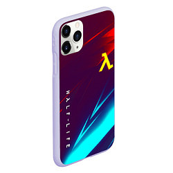 Чехол iPhone 11 Pro матовый Half life stripes neon, цвет: 3D-светло-сиреневый — фото 2