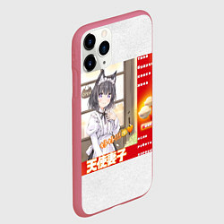 Чехол iPhone 11 Pro матовый Твой кошка жена - аниме партия мем, цвет: 3D-малиновый — фото 2