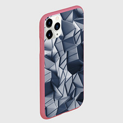 Чехол iPhone 11 Pro матовый Геометрические грани, цвет: 3D-малиновый — фото 2