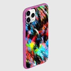 Чехол iPhone 11 Pro матовый Цветные краски абстракция, цвет: 3D-фиолетовый — фото 2