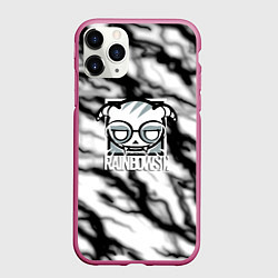 Чехол iPhone 11 Pro матовый Rainbow six storm black, цвет: 3D-малиновый