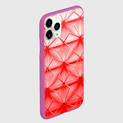 Чехол iPhone 11 Pro матовый Ярко красная геометрия, цвет: 3D-фиолетовый — фото 2