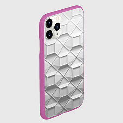 Чехол iPhone 11 Pro матовый Бело серая геометрия, цвет: 3D-фиолетовый — фото 2